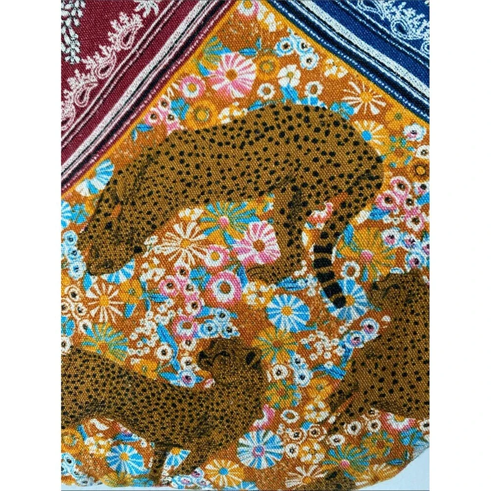 Sézane x Inoui Editions Multicolor Patchwork Tote Floral Animal Print Boho Chic